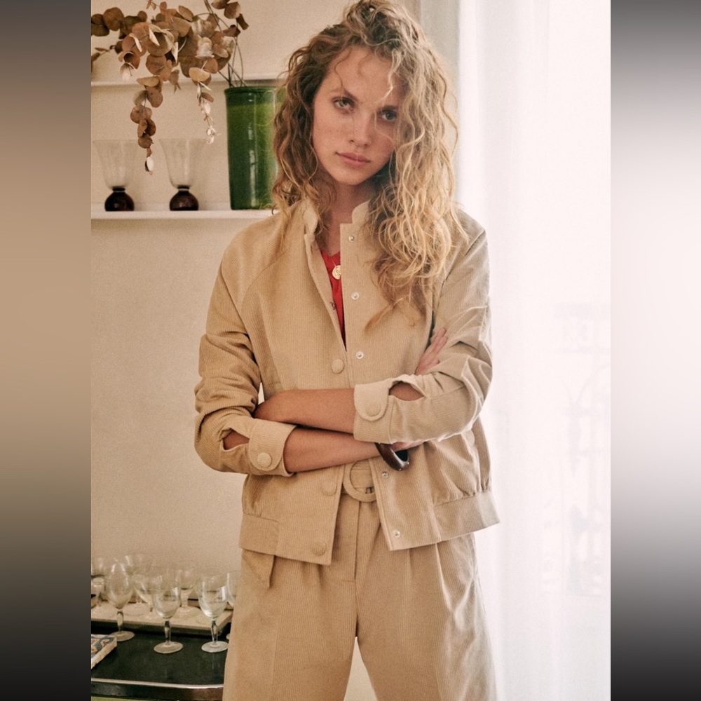 Sezane Mike Jacket Mastic - Size 40